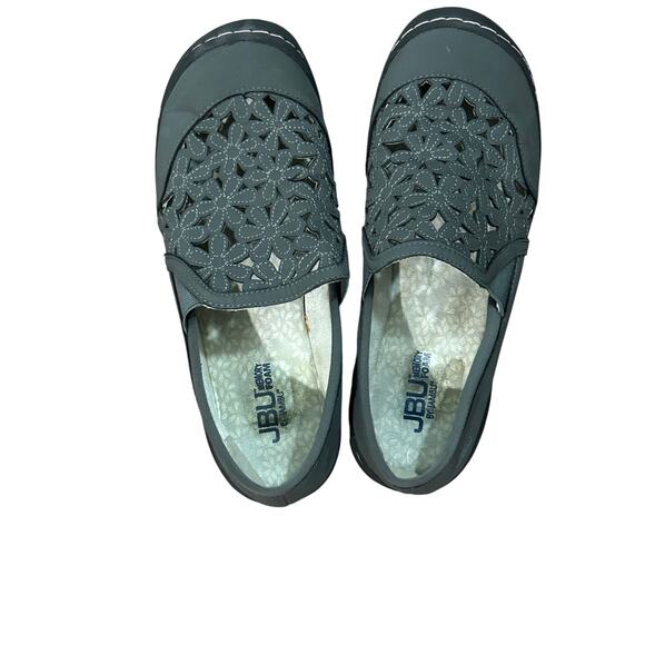 Jambu JBU Vegan Wildflower Gray Slip On Mocs Flats Shoes Size 8M memory foam - Picture 1 of 5